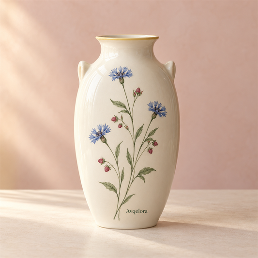 Avqelora Cornflower Column Vase closed product view