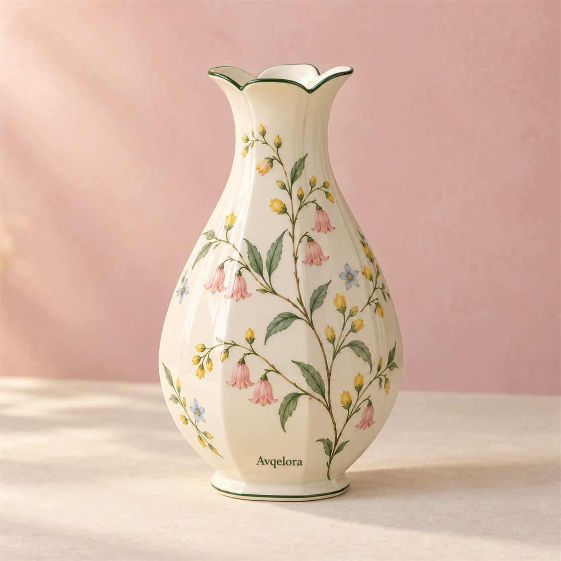 Avqelora Wildflower Scallop Vase closed product view