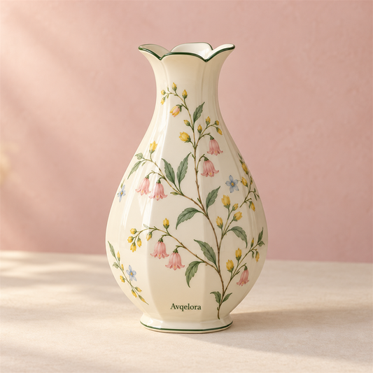 Avqelora Wildflower Scallop Vase closed product view